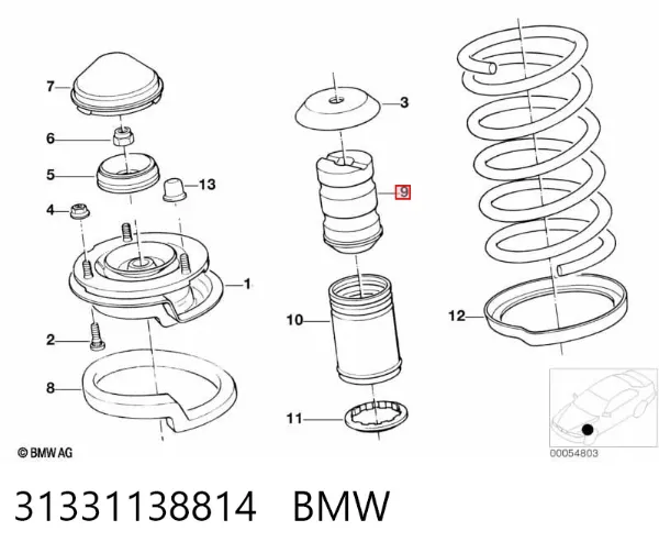 Pára-choque (grade de proteção) de amortecedor dianteiro 31331138814 BMW