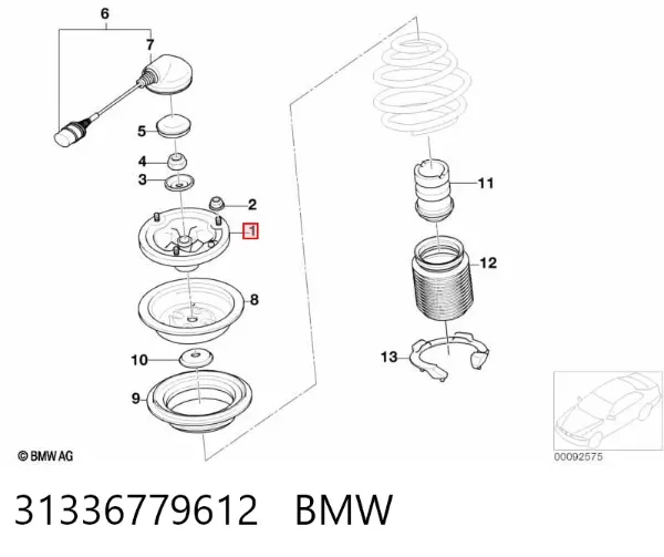 Suporte de amortecedor dianteiro 31336779612 BMW