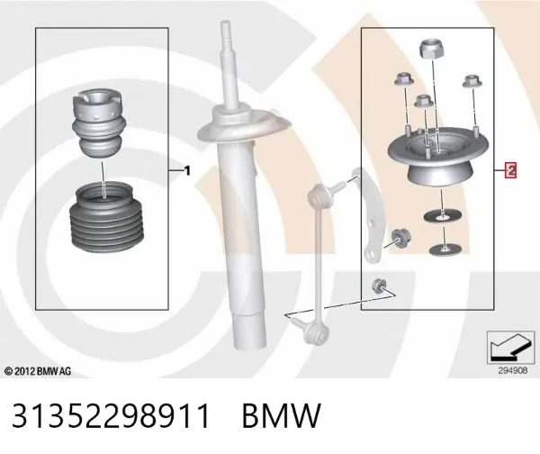 Suporte de amortecedor dianteiro 31352298911 BMW