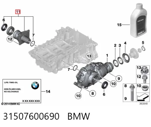 Rolamento suspenso do semieixo dianteiro 31507600690 BMW