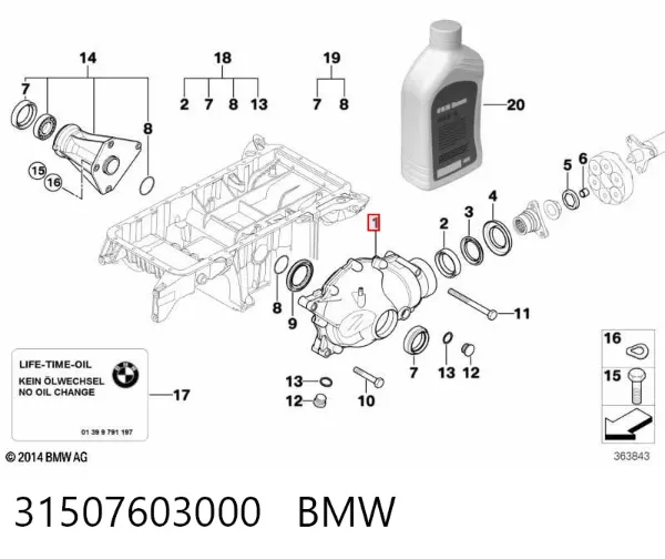 Redutor do eixo dianteiro 31507603000 BMW