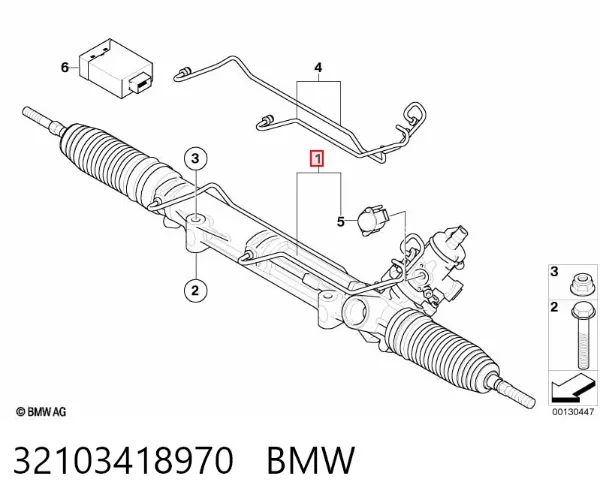 Cremalheira da direção 32103418970 BMW