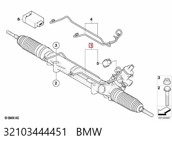 Cremalheira da direção 32103444451 BMW