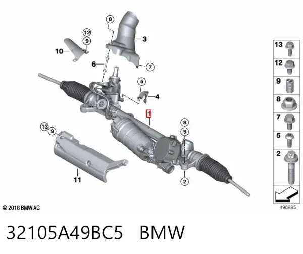 Cremalheira da direção 32105A49BC5 BMW