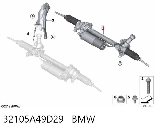 Cremalheira da direção 32105A49D29 BMW