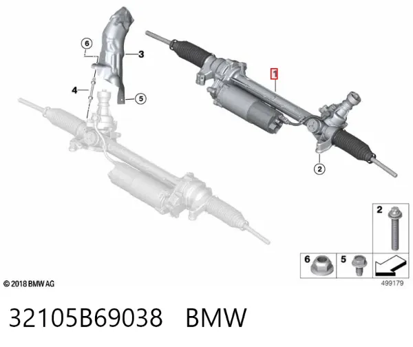 Cremalheira da direção 32105B69038 BMW