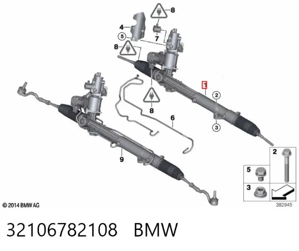 Cremalheira da direção 32106782108 BMW