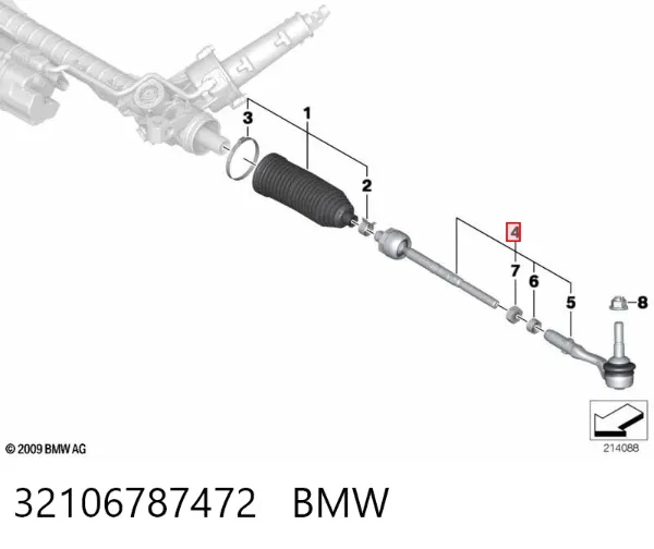 Tração de direção montada 32106787472 BMW