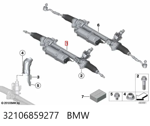 Cremalheira da direção 32106859277 BMW