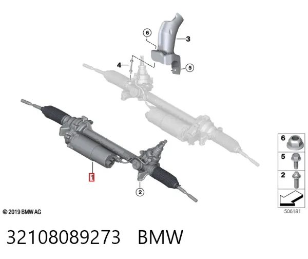 Cremalheira da direção 32108089273 BMW