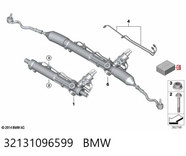 Kit de reparação da cremalheira da direção (do mecanismo), (kit de vedantes) 32131096599 BMW