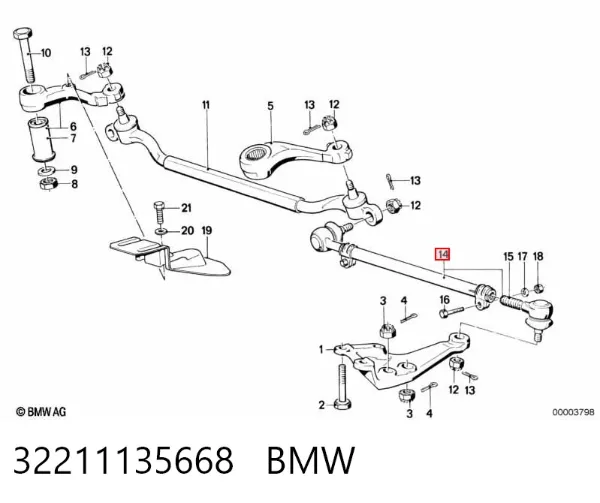 Tração de direção montada 32211135668 BMW