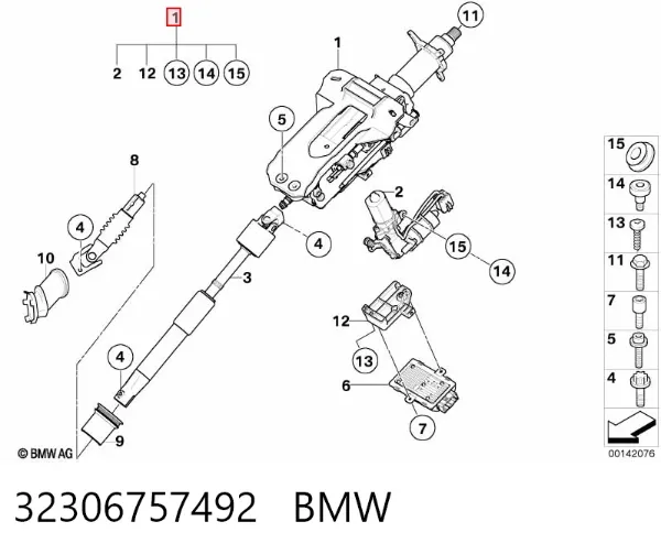 Coluna da direção BMW 7 E65, E66, E67