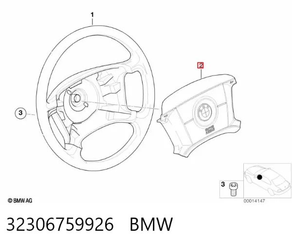 Cinto de segurança (AIRBAG) de condutor 32306759926 BMW