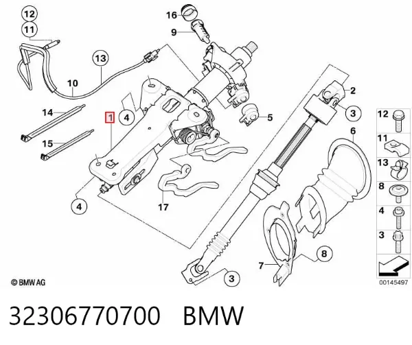 Coluna da direção 32306770700 BMW
