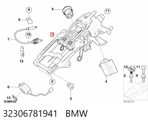 Coluna da direção 32306781941 BMW