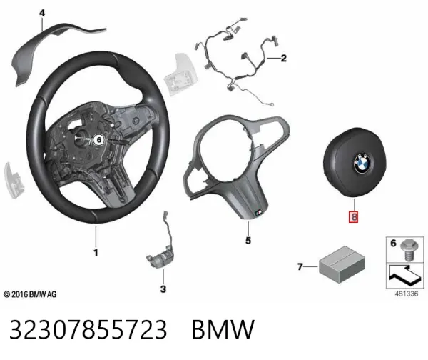 Cinto de segurança (AIRBAG) de condutor 32307855723 BMW