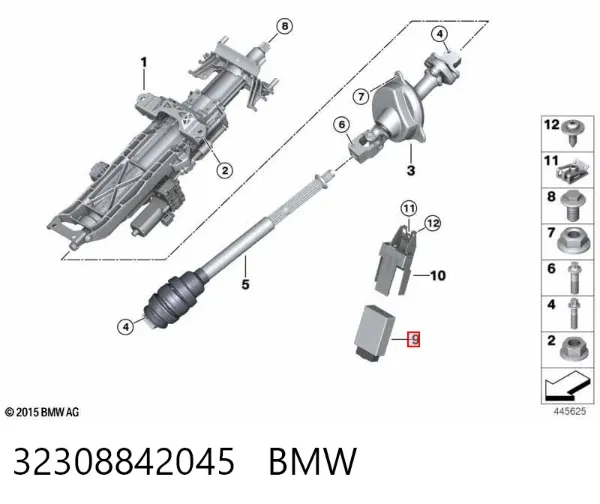 Módulo eletrônico da coluna de direção 32308842045 BMW