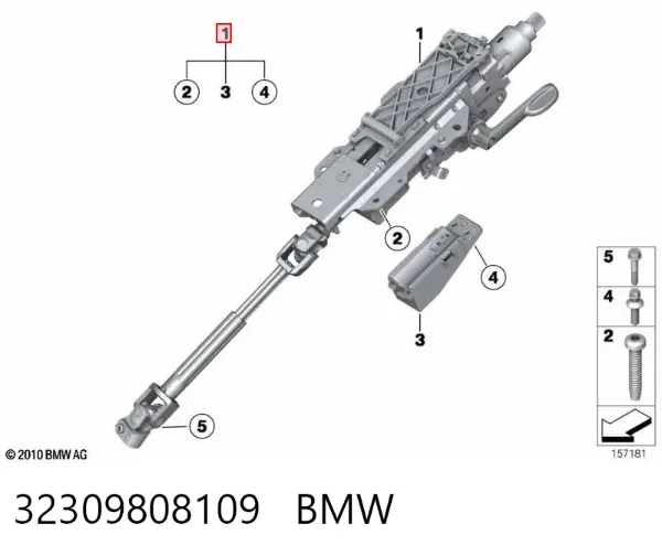 Coluna da direção 32309808109 BMW