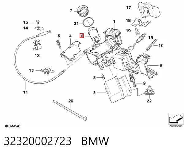 Trinco de fecho de ignição 32320002723 BMW