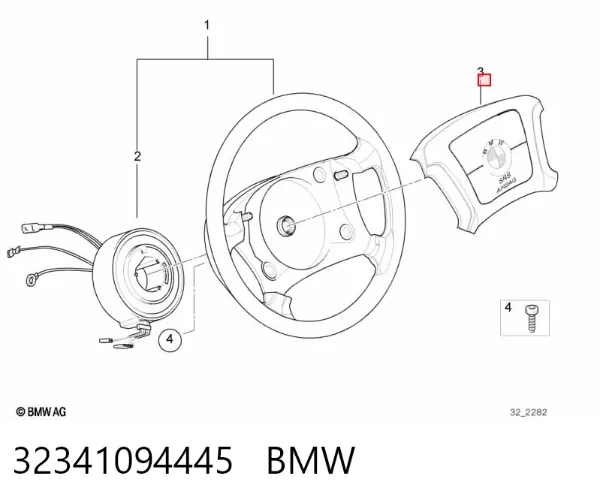 Cinto de segurança (AIRBAG) de condutor 32341094445 BMW