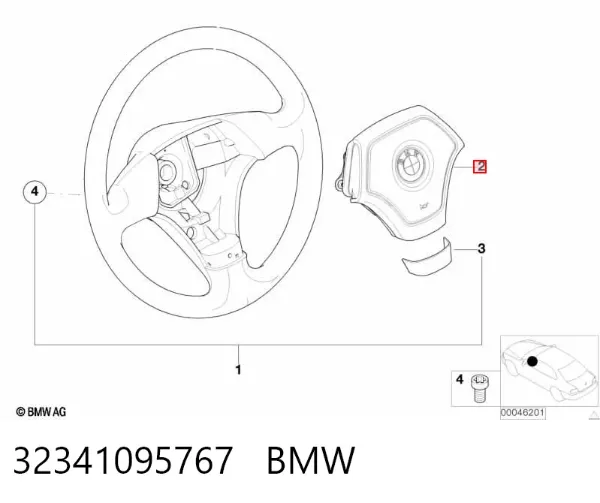 Cinto de segurança (AIRBAG) de condutor 32341095767 BMW