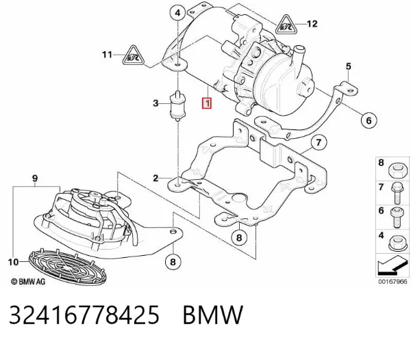 Bomba da Direção hidrâulica assistida 32416778425 BMW