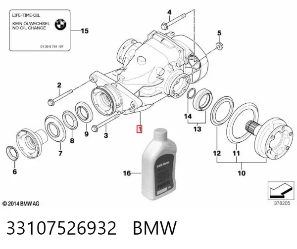 Eixo traseiro montado 33107526932 BMW