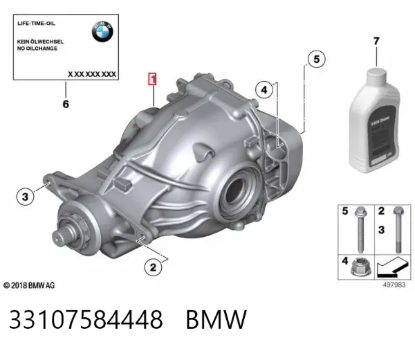 Redutor do eixo traseiro BMW 7 F01, F02, F03, F04