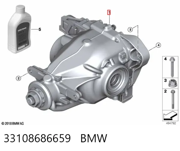 Redutor do eixo traseiro 33108686659 BMW