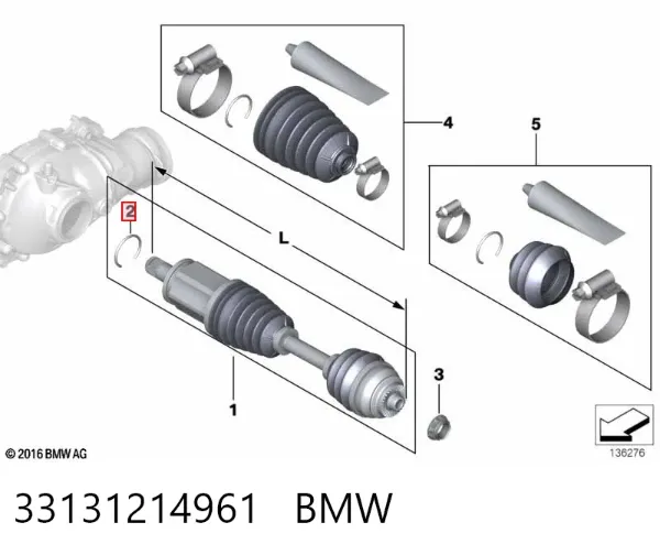 Anel de travagem de rolamento de cubo dianteiro 33131214961 BMW