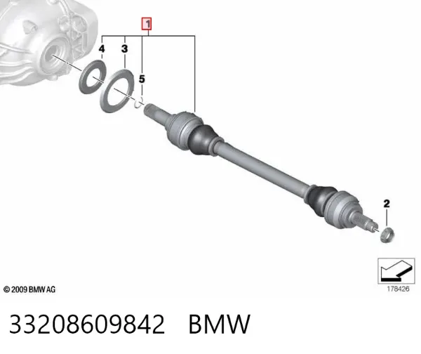 Semieixo traseiro 33208609842 BMW