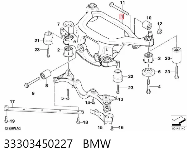 Viga de suspensão traseira (plataforma veicular) BMW X3 E83