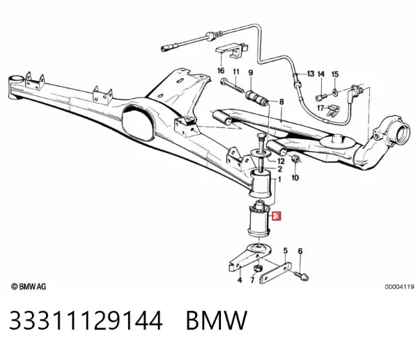Bloco silencioso de viga traseira (de plataforma veicular) 33311129144 BMW