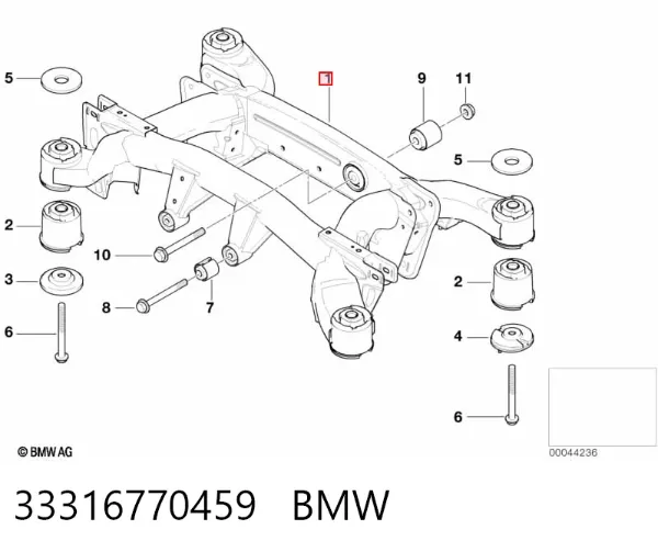 Viga de suspensão traseira (plataforma veicular) BMW X5 E53