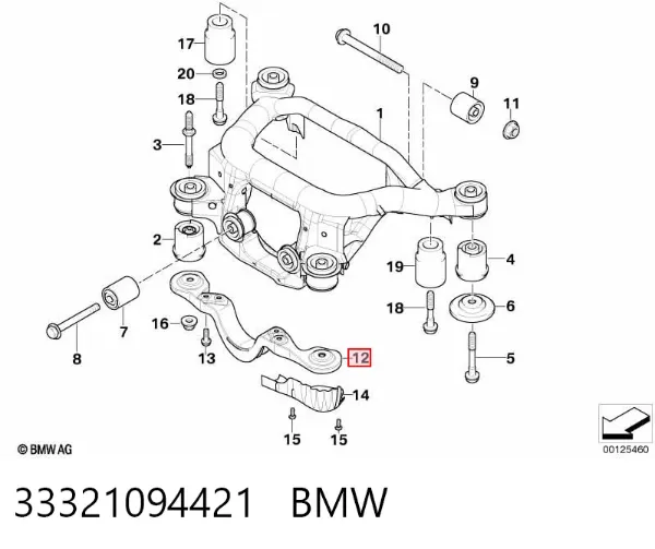 Consola (travessa) traseira de redutor traseiro 33321094421 BMW