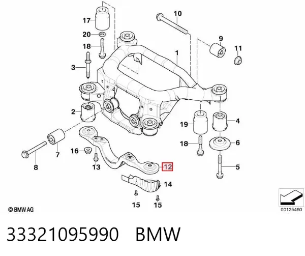 Barra Panhard de suspensão traseira 33321095990 BMW