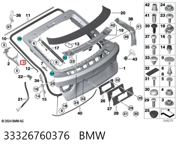Porca de parafuso de fixação de braço oscilante dianteiro inferior 33326760376 BMW