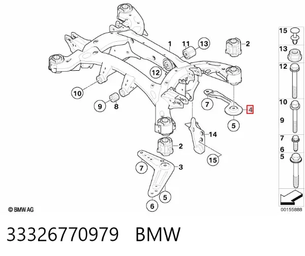 Barra Panhard de suspensão traseira 33326770979 BMW