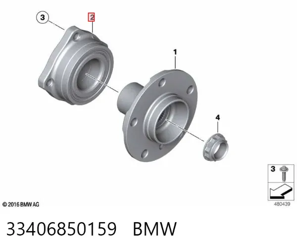 Rolamento de cubo traseiro 33406850159 BMW