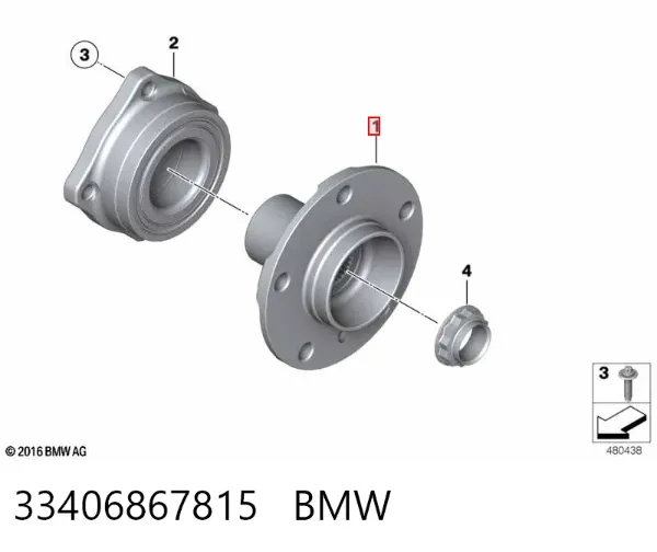 Cubo traseiro 33406867815 BMW