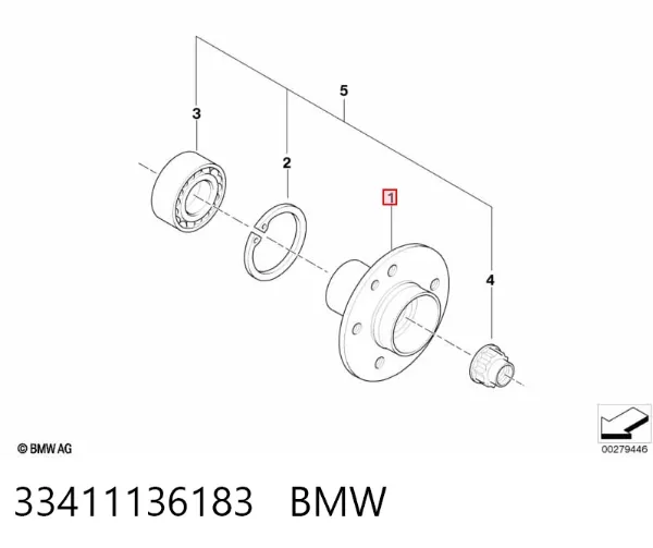Cubo traseiro 33411136183 BMW