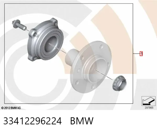 Rolamento de cubo traseiro 33412296224 BMW