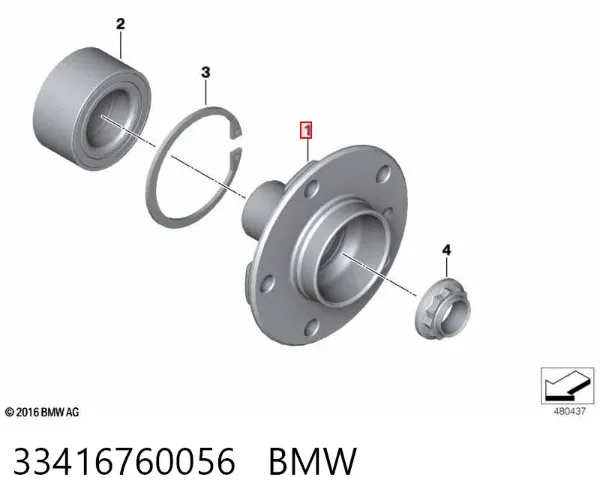 Cubo traseiro 33416760056 BMW