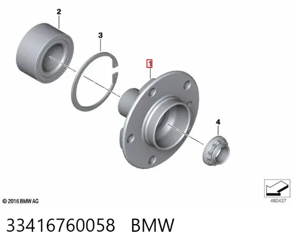 Cubo traseiro 33416760058 BMW