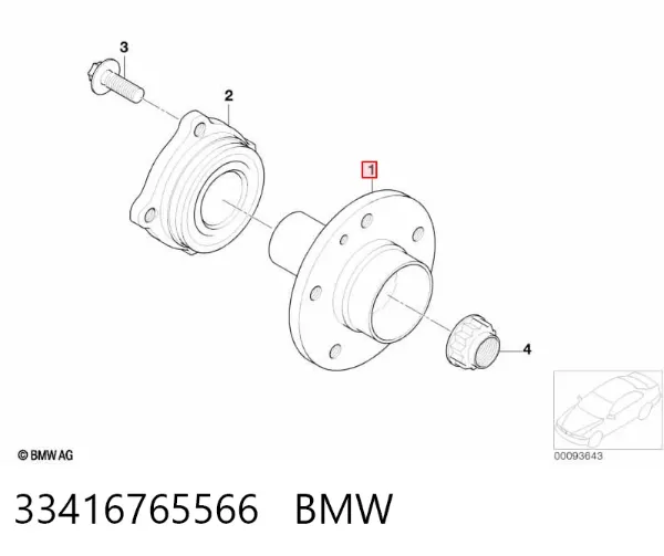 Cubo traseiro BMW 7 E65, E66, E67