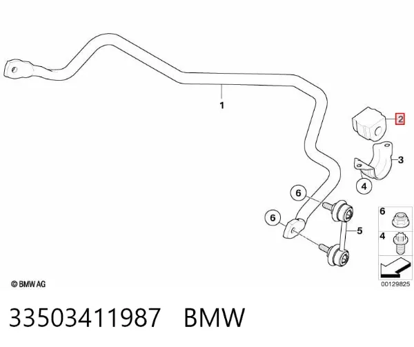 Bucha de estabilizador traseiro 33503411987 BMW