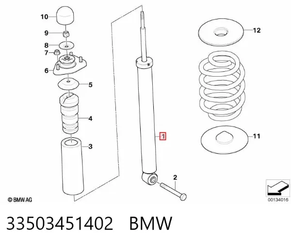 Amortecedor traseiro 33503451402 BMW