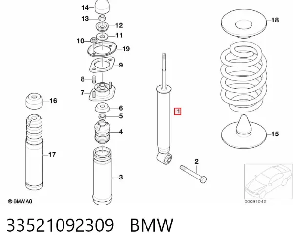 Amortecedor traseiro 33521092309 BMW