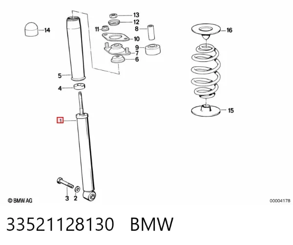 Amortecedor traseiro 33521128130 BMW